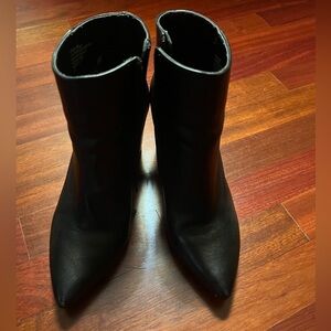 Steven by Steve Madden Sleek Black Leather Ankle Booties